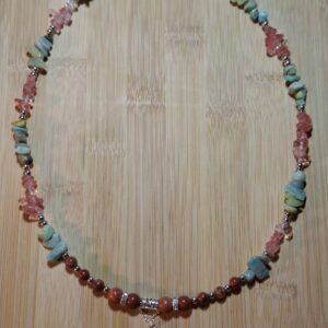 Ketting van Roze Maansteen & Amazoniet